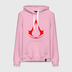 Толстовка-худи хлопковая женская Red logo of assassins, цвет: светло-розовый