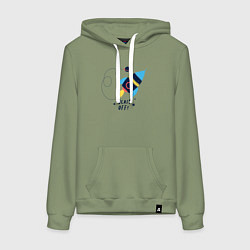 Толстовка-худи хлопковая женская Взлетаем, цвет: авокадо