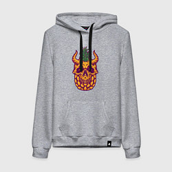 Толстовка-худи хлопковая женская Ананасовый черепок, цвет: меланж
