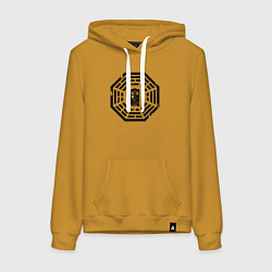 Толстовка-худи хлопковая женская Tardis dharma, цвет: горчичный