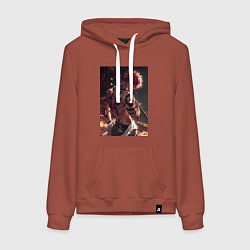 Толстовка-худи хлопковая женская Магическая битва Сукуна Рёмэн демон, цвет: кирпичный