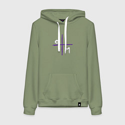 Толстовка-худи хлопковая женская Depeche Mode - Logo devotional, цвет: авокадо