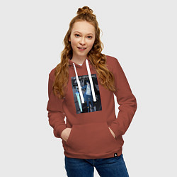 Толстовка-худи хлопковая женская Поднятие уровня в одиночку Джину Сон Пробуждённый, цвет: кирпичный — фото 2