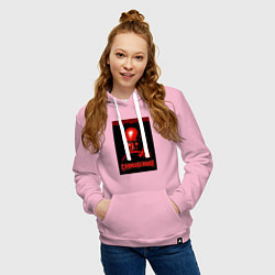 Толстовка-худи хлопковая женская Carmageddon driver retro, цвет: светло-розовый — фото 2