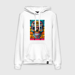 Толстовка-худи хлопковая женская Череп - граффити от нейросети, цвет: белый