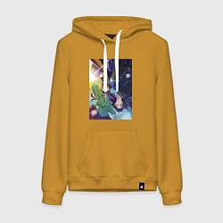 Толстовка-худи хлопковая женская Монолог фармацевта Маомао Жэньши, цвет: горчичный