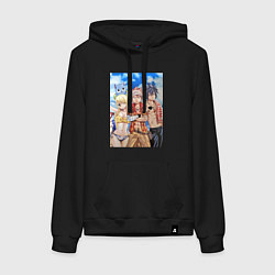 Толстовка-худи хлопковая женская Хвост Феи Нацу Драгнил Грей Фуллбастер, цвет: черный