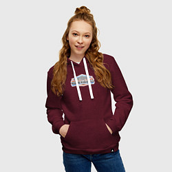 Толстовка-худи хлопковая женская Welcome to LA, цвет: меланж-бордовый — фото 2