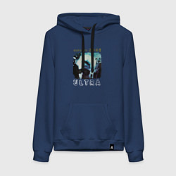 Толстовка-худи хлопковая женская Depeche Mode - Ultra mode logo, цвет: тёмно-синий