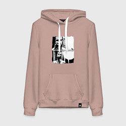 Толстовка-худи хлопковая женская Depeche Mode - Devotional gahan, цвет: пыльно-розовый