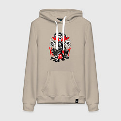 Толстовка-худи хлопковая женская Король и Шут панк рок, цвет: миндальный