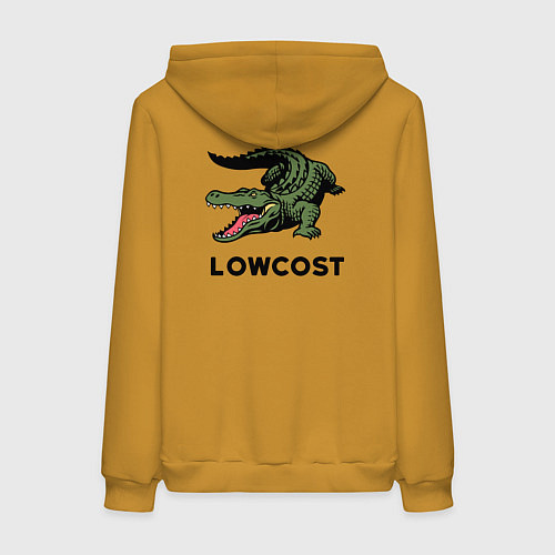 Женская толстовка-худи Крокодил - антибренд / Горчичный – фото 2