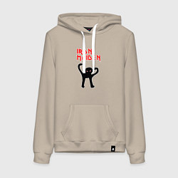 Толстовка-худи хлопковая женская Iron Maiden - рок 80, цвет: миндальный