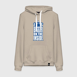 Толстовка-худи хлопковая женская Its bigger on the inside, цвет: миндальный