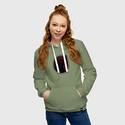 Толстовка-худи хлопковая женская Орёл со шрамом, цвет: авокадо — фото 2