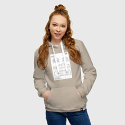 Толстовка-худи хлопковая женская Audi A8, цвет: миндальный — фото 2