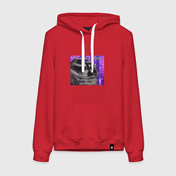 Толстовка-худи хлопковая женская Не понимаю, цвет: красный