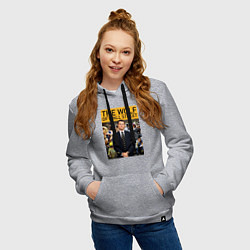 Толстовка-худи хлопковая женская The wolf of wall street - Leo, цвет: меланж — фото 2
