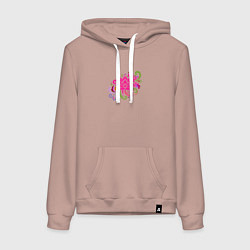 Женская толстовка-худи Орнамент из разноцветных цветов