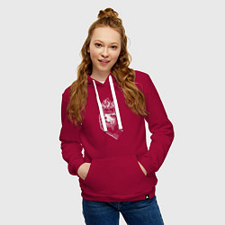 Толстовка-худи хлопковая женская Виски в огне, цвет: маджента — фото 2
