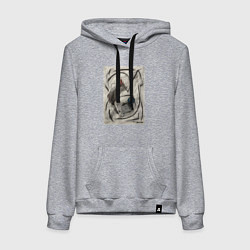 Толстовка-худи хлопковая женская Абстрактная картина Forms, цвет: меланж
