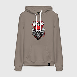 Толстовка-худи хлопковая женская Hip-hop skeletor, цвет: утренний латте