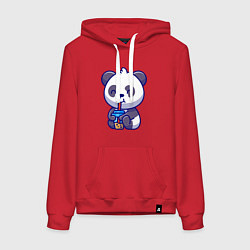 Женская толстовка-худи Панда и напиток