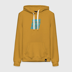 Толстовка-худи хлопковая женская Freedurov в хештеге, цвет: горчичный