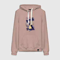 Толстовка-худи хлопковая женская Прикосновение к космосу, цвет: пыльно-розовый