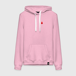 Толстовка-худи хлопковая женская Группа крови: третья положительная, цвет: светло-розовый