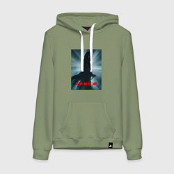 Толстовка-худи хлопковая женская Крик мем, цвет: авокадо