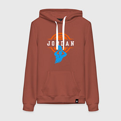 Толстовка-худи хлопковая женская Отсылка к виртуозу, цвет: кирпичный