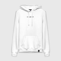 Толстовка-худи хлопковая женская Мы русские с нами Бог черный текст, цвет: белый