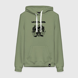 Толстовка-худи хлопковая женская Die Antwoord - rock dog, цвет: авокадо