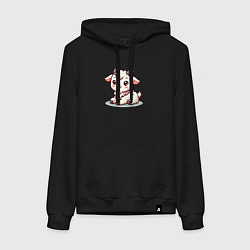 Толстовка-худи хлопковая женская Милый козлик, цвет: черный