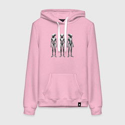 Толстовка-худи хлопковая женская Нашествие, цвет: светло-розовый