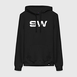 Толстовка-худи хлопковая женская Street Workout OldSchool White Hoodie, цвет: черный