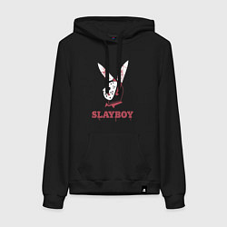 Толстовка-худи хлопковая женская Slayboy, цвет: черный