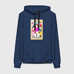 Толстовка-худи хлопковая женская Exo мы одно целое, цвет: тёмно-синий