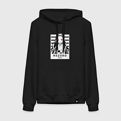 Толстовка-худи хлопковая женская Nezuko girl hunter one, цвет: черный