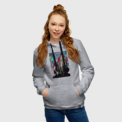 Толстовка-худи хлопковая женская Ван-Пис Роджер Гол Д, цвет: меланж — фото 2