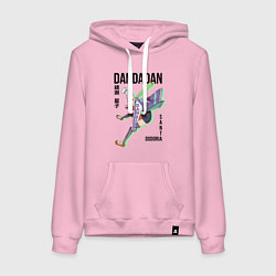 Толстовка-худи хлопковая женская Дандадан: Бабушка медиум, цвет: светло-розовый