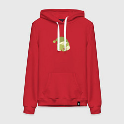 Толстовка-худи хлопковая женская Сонный совенок, цвет: красный