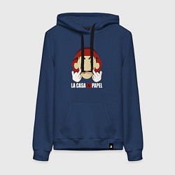 Толстовка-худи хлопковая женская Fuck you bella ciao, цвет: тёмно-синий