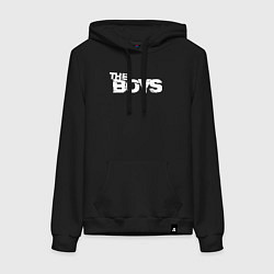 Толстовка-худи хлопковая женская The boys logo, цвет: черный