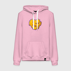 Толстовка-худи хлопковая женская Сырное сердце, цвет: светло-розовый