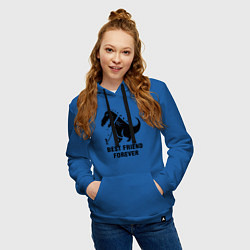 Толстовка-худи хлопковая женская Godzilla best friend, цвет: синий — фото 2