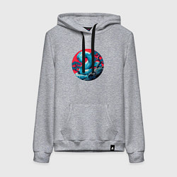 Толстовка-худи хлопковая женская Japan serpent, цвет: меланж