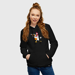 Толстовка-худи хлопковая женская Куриные ножки, цвет: черный — фото 2