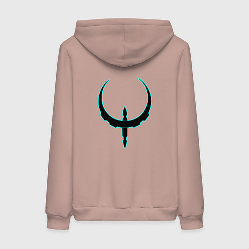 Женская толстовка-худи Чёрно-голубой знак quake / Пыльно-розовый – фото 2